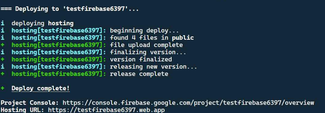 Terminal showing the deploy complete confirmation and live URL